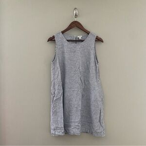 J. CREW Striped Linen-Blend Sleeveless Mini Dress Size 12